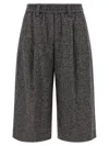 Brunello Cucinelli Grey Wool Bermuda Shorts In Gray