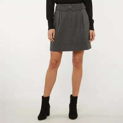 Pre-owned Brunello Cucinelli Grey Wool Blend Pleated Mini Skirt M In Gray