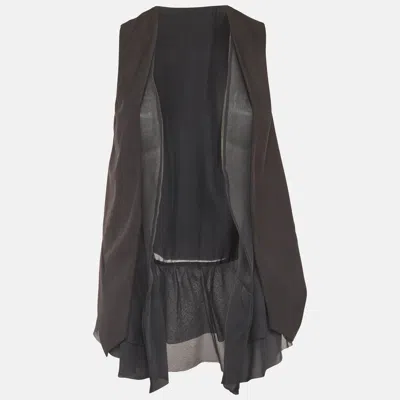 Pre-owned Brunello Cucinelli Grey Wool Blend Sleeveless Jacket S In Gray