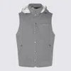 Brunello Cucinelli Grey Cotton Down Jacket In Gray