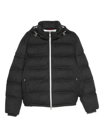 BRUNELLO CUCINELLI GREY WOOL DOWN JACKET