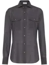 Brunello Cucinelli Women Long Sleeve Shirt In Gray