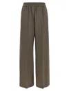 Brunello Cucinelli Trousers Wool Back Pockets Elastic Waistband Wide Leg In Brown