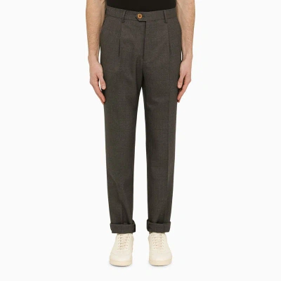 Brunello Cucinelli Grey Wool Regular Pants