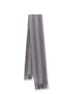 Brunello Cucinelli Grey Wool Scarves In Grey