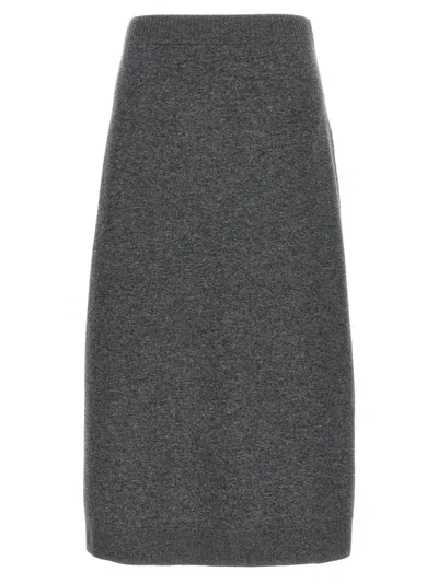 BRUNELLO CUCINELLI GREY WOOL SKIRT
