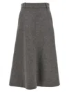 Brunello Cucinelli Grey Virgin Wool Flute Skirt