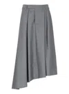 Brunello Cucinelli Grey Wool Skirt In Gray