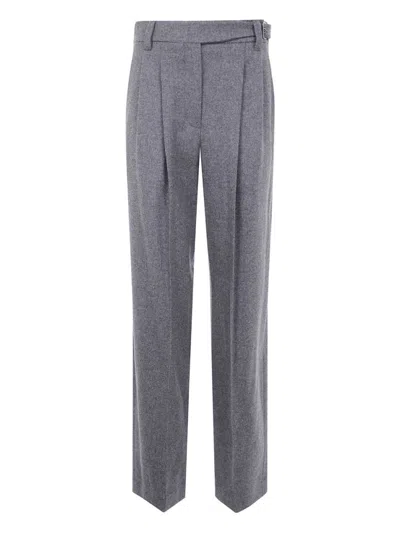 Brunello Cucinelli Grey Wool Trousers In Gray