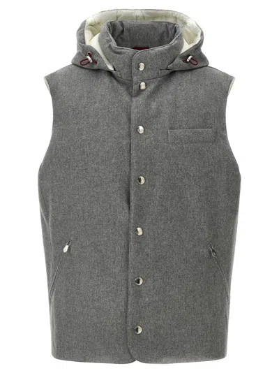 BRUNELLO CUCINELLI GREY WOOL VEST