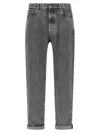 Brunello Cucinelli Grey Greyscale Denim Jeans In Gray