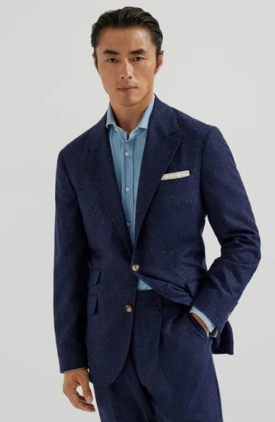 Brunello Cucinelli Grisaille Cavallo Blazer In Blue