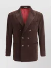 Brunello Cucinelli Velvet Blazer Jacket In Brown