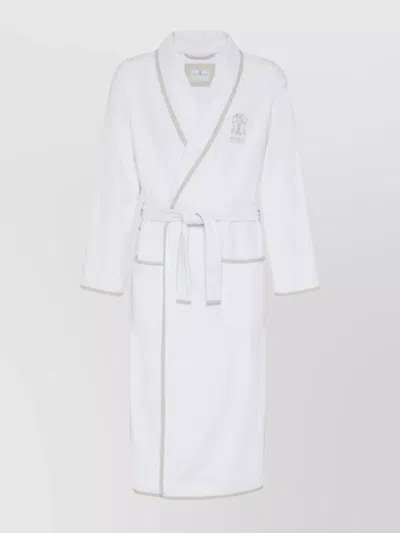 Brunello Cucinelli Grosgrain Ribbon Trim Underwear & Socks In White