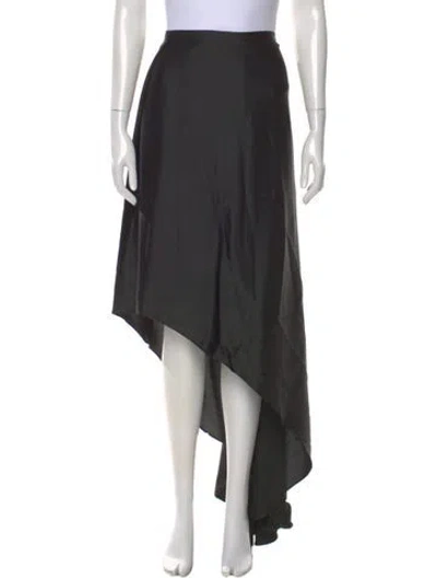 Pre-owned Brunello Cucinelli Grosgrain Trim Long Skirt In Gray