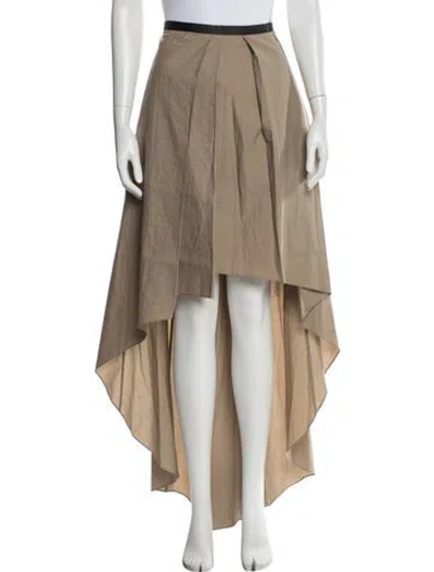 Pre-owned Brunello Cucinelli Grosgrain Trim Long Skirt W/ Tags In Neutral