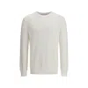 Brunello Cucinelli Half English Rib Sweater In White