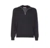 Brunello Cucinelli Half Zip Cashmere Sweater In Blue