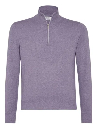 BRUNELLO CUCINELLI HALF-ZIP CASHMERE SWEATER