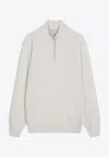Brunello Cucinelli White Turtleneck Sweater With Zip Men In White