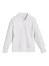 Brunello Cucinelli Half-zip Embroidered Sweatshirt In White