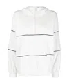 Brunello Cucinelli Half-zip Hoodie In White