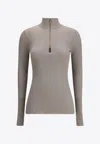 Brunello Cucinelli Turtleneck Sweater In Cashmere Blend In Brown