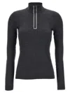 Brunello Cucinelli Bead-embellished Ribbed Wool Turtleneck Top In Gray