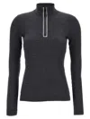 Brunello Cucinelli Bead-embellished Ribbed Wool Turtleneck Top In Gray