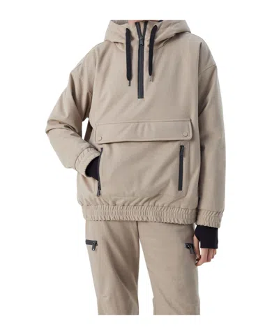 Brunello Cucinelli Half Zipped Long-sleeve Hoodie In Brown