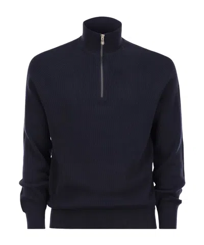 Brunello Cucinelli Half Zipper Sweater In Black