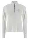 Brunello Cucinelli Half-zip Embroidered Sweatshirt In White