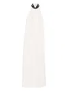 Brunello Cucinelli Halterneck Embellished Dress In White