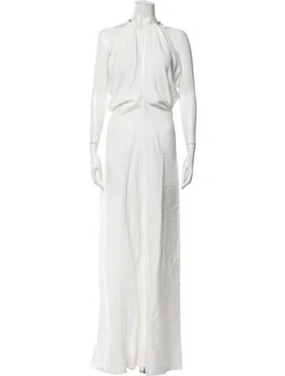 Pre-owned Brunello Cucinelli Halterneck Long Dress W/ Tags In Neutrals