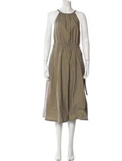 Pre-owned Brunello Cucinelli Halterneck Midi Length Dress In Green