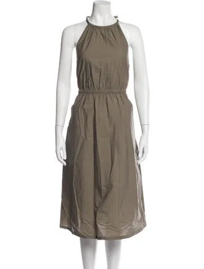 Pre-owned Brunello Cucinelli Halterneck Midi Length Dress In Green