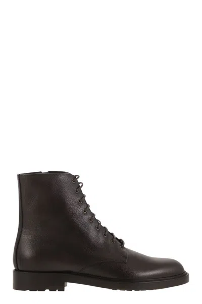 BRUNELLO CUCINELLI BRUNELLO CUCINELLI HAMMERED LEATHER ANKLE BOOTS