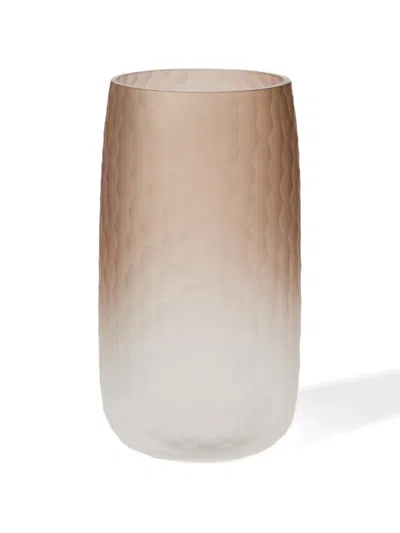 Brunello Cucinelli Hammered Murano Glass Vase In Brown