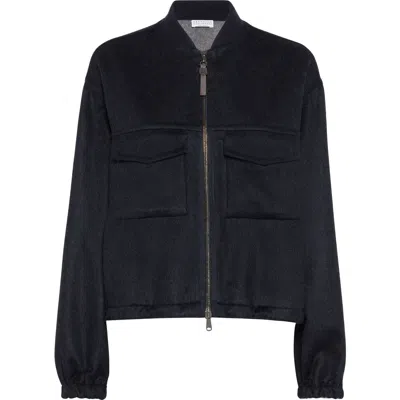BRUNELLO CUCINELLI BRUNELLO CUCINELLI HAND-CRAFTED BOMBER JACKET