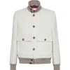 Brunello Cucinelli Wool Bomber Jacket Puffer Jackets White In White