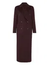 Brunello Cucinelli Hand-crafted Coat In Cashmere Double Beaver Cloth With Monili Clothing In Brown