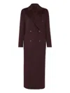 Brunello Cucinelli Hand-crafted Coat In Cashmere Double Beaver Cloth With Monili Clothing In Red