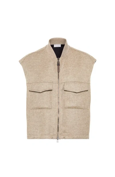 Brunello Cucinelli Hand-crafted Vest In Gray