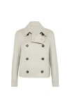 Brunello Cucinelli Hand-finished Caban Jacket In Gray