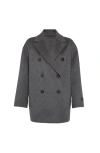 Brunello Cucinelli Hand-finished Caban Jacket In Gray