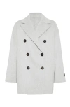 Brunello Cucinelli Hand-finished Caban Jacket In Grey