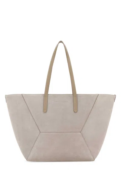 Brunello Cucinelli Bc Duo Tote Shoulder Bag In Suede In Black