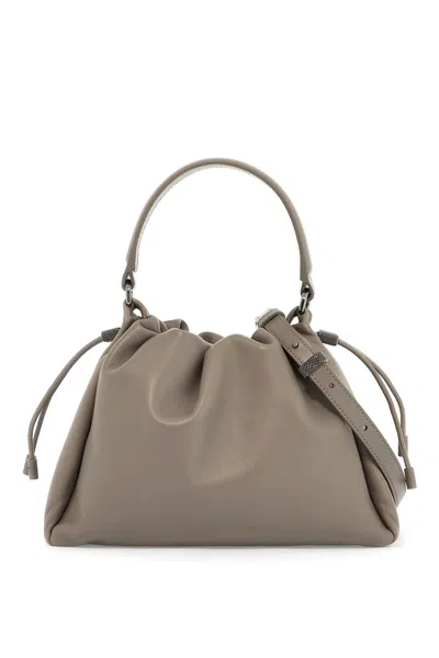 Brunello Cucinelli Handbag With Monile Embell In Pietra Serena
