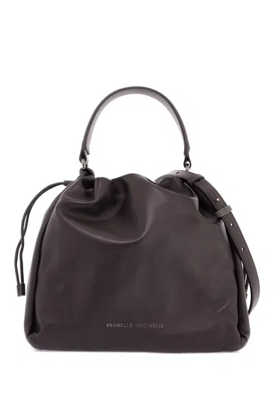 Brunello Cucinelli Handbag With Monile Embell In Testa Moro (brown)