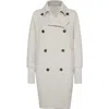 Brunello Cucinelli Women's Cashmere Blend Coat With Batwing Sleeves In Pearl Grey